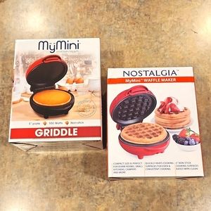 Mini griddle & waffle maker
